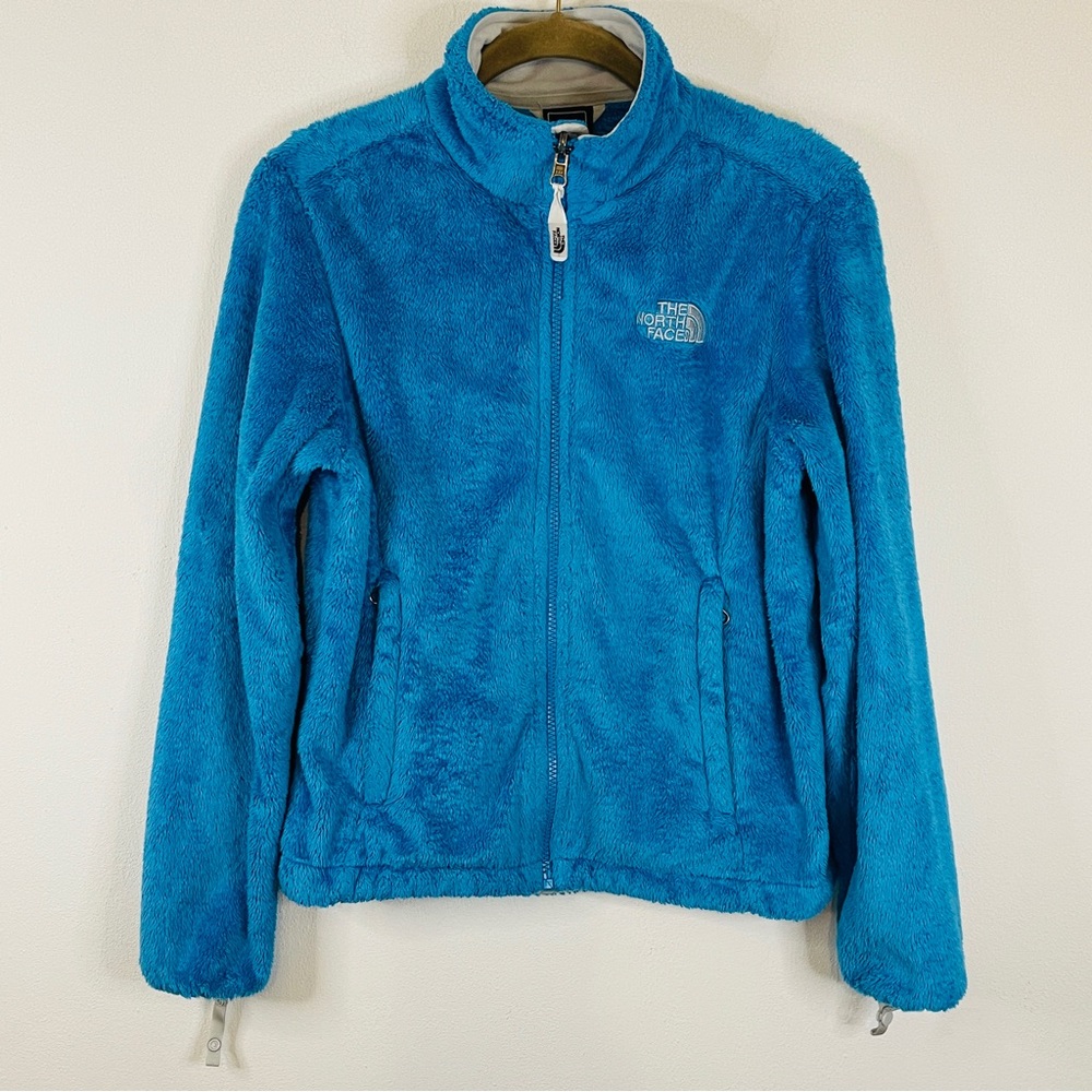 The North Face Osito Silken Fleece Fuzzy Blue Zip Up Jacket Size XS